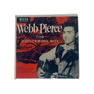 Vintage 1950s WEBB PIERECE The Wandering Boy Country Music Record 45 RPM ED 2144